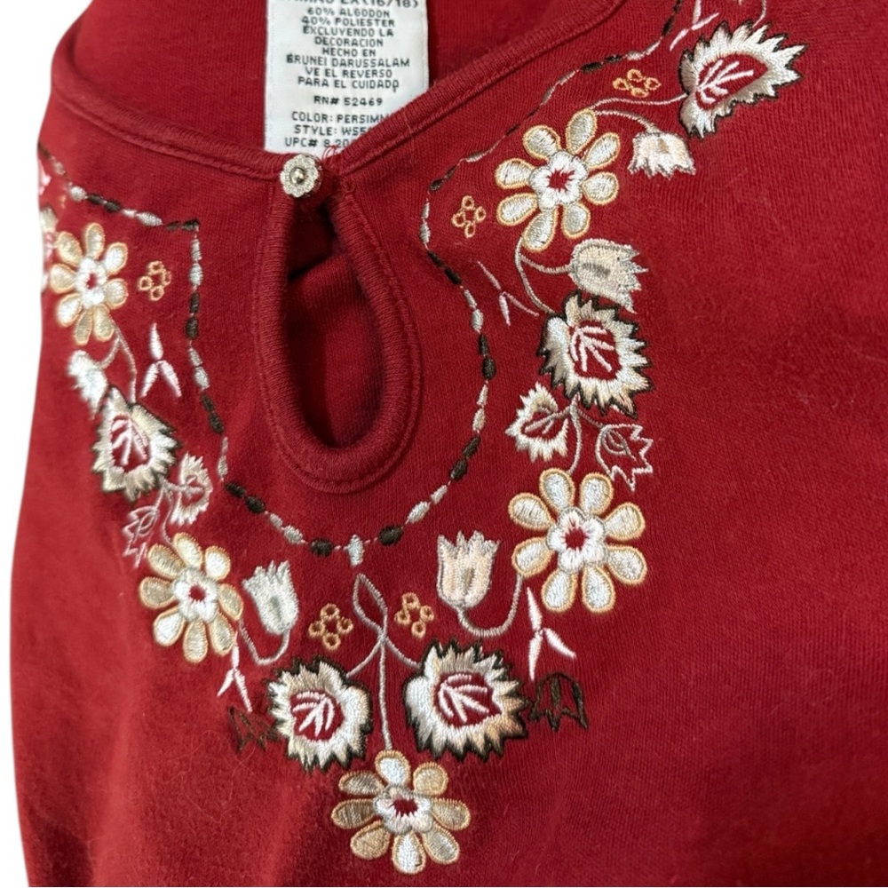White Stag Red & White Floral Embroidered Maxi Dress - Picture 2 of 8